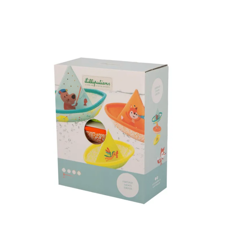 LILLIPUTIENS 3 Little Boats - Floating Bath Regatta Set