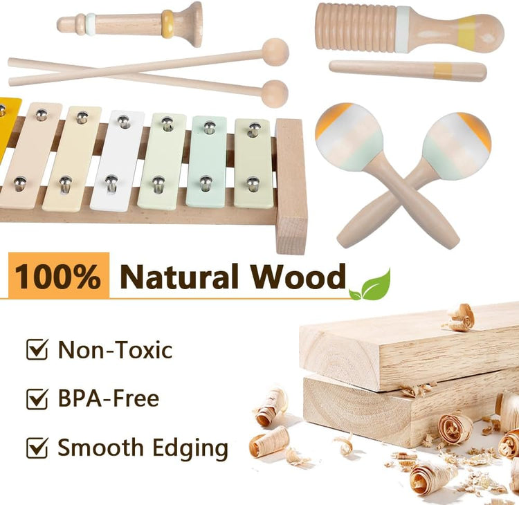 Baby Musical Instruments-Montessori Wooden Toys for Toddlers
