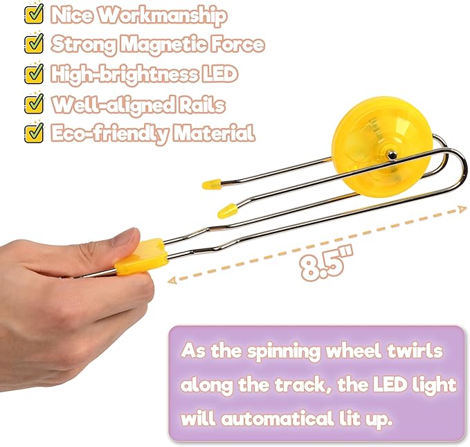 7 Pack Light Up Gyro Wheels Toy Set