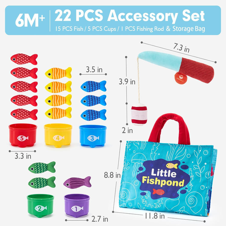 10-in-1 Montessori Cloth Fishing & Learning Toy
