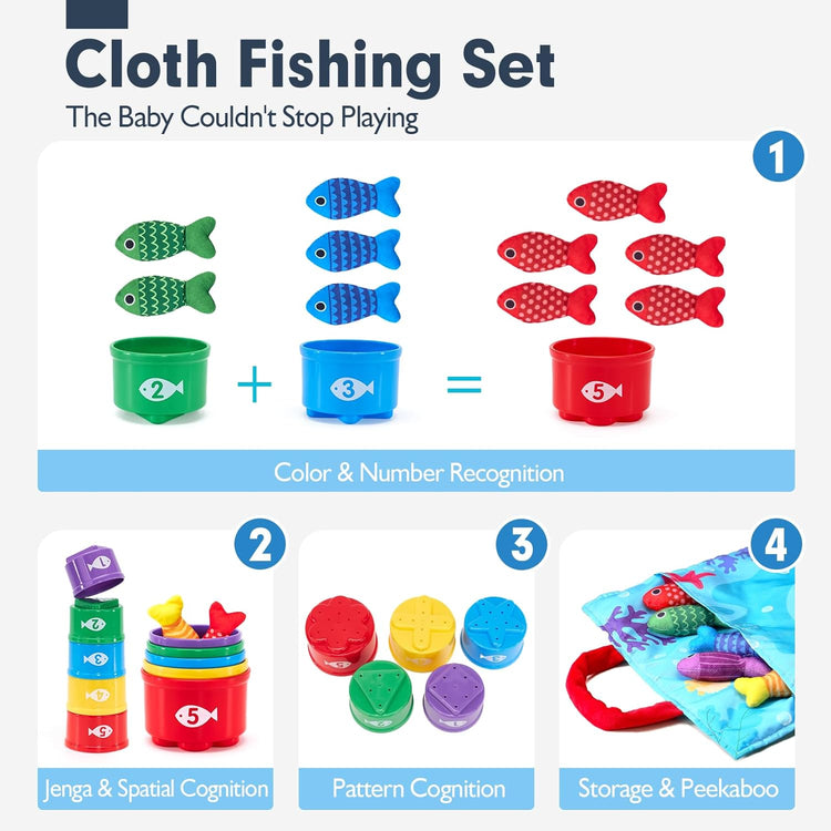 10-in-1 Montessori Cloth Fishing & Learning Toy