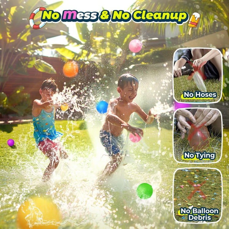 12Pcs Reusable Water Balloons - Pool Beach water Toys
