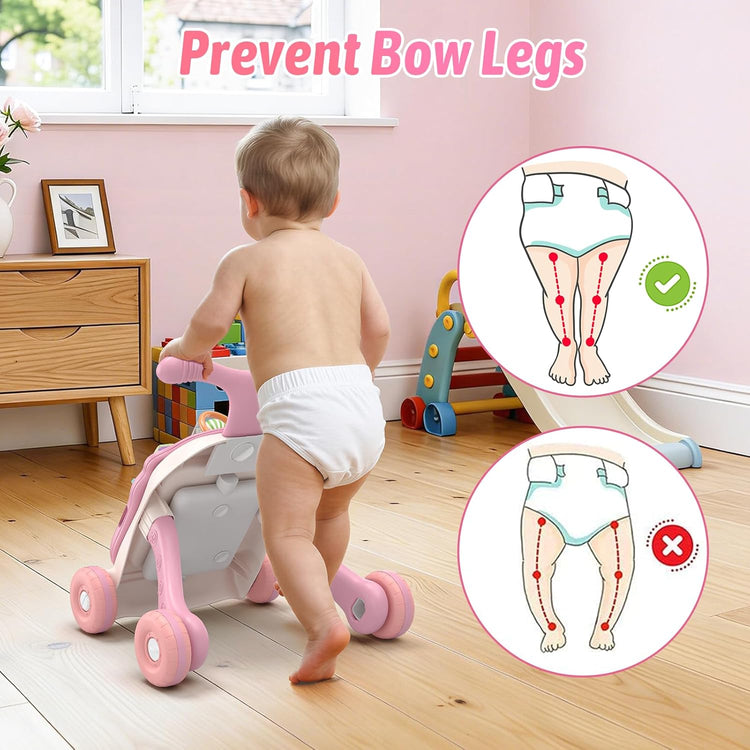 3-in-1 Baby Walker & Activity Center – Early Educational Push Toy with Music Panel