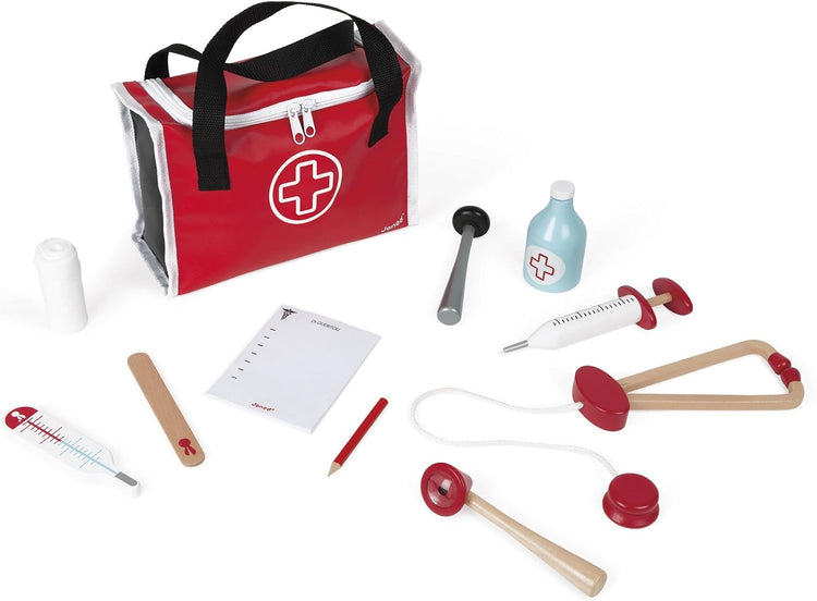 Janod My First Doctor Bag - 10 Wooden Medical Accessories