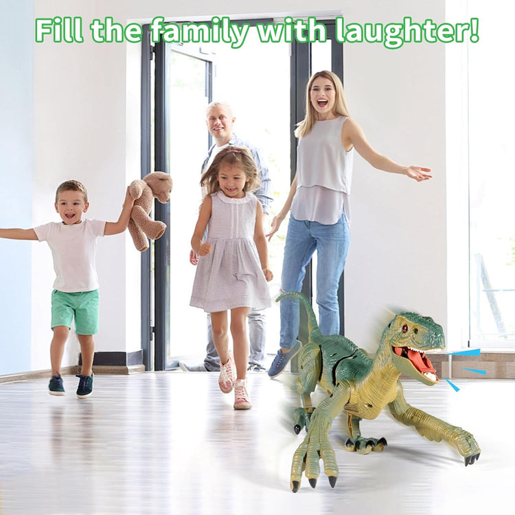 Remote Control Velociraptor Building Toy with Lights & Sounds for Kids