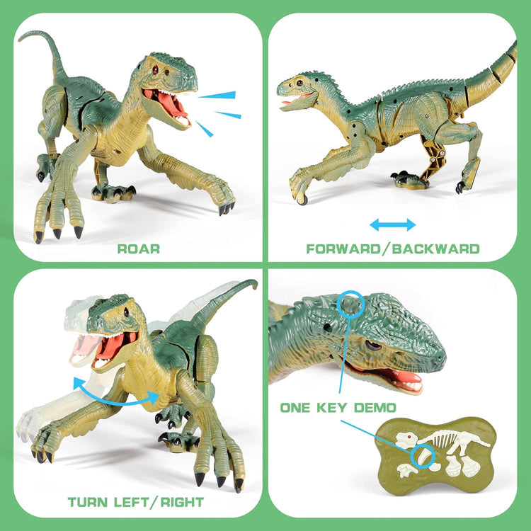 Remote Control Velociraptor Building Toy with Lights & Sounds for Kids
