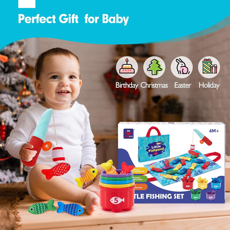 10-in-1 Montessori Cloth Fishing & Learning Toy