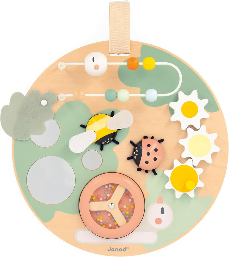 Janod Sweet Cocoon Busy Board - 7 Sensory Activities for Baby