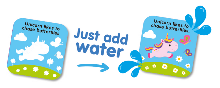 Buddy & Barney Unicorn Colour Changing Bath Book - Magical Water Fun