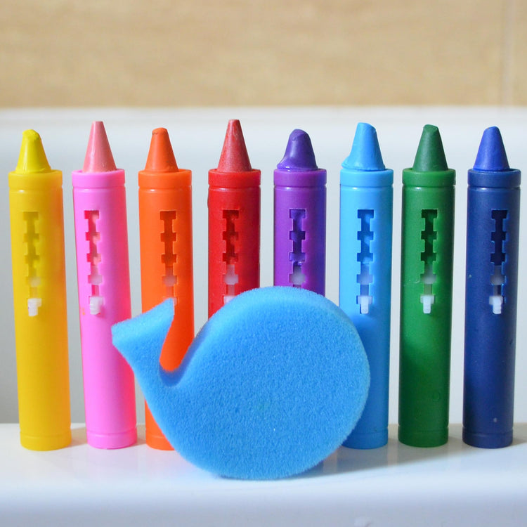 Buddy & Barney Bath Crayons - With Whale Cleaning Sponge