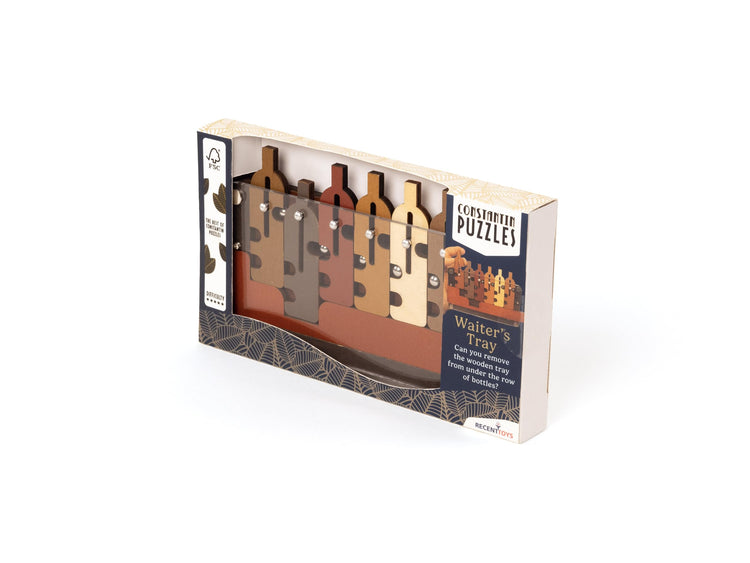 Constantin Waiter's Tray - Wooden 6-Bottle Logic Puzzle