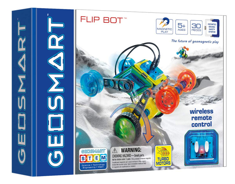 GeoSmart Flip Bot - 30-Piece RC Magnetic Vehicle That Flips