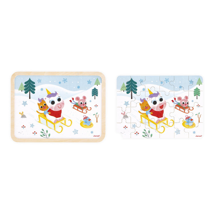 Janod 24-Piece Wooden Puzzle - Spot-the-Difference Challenge