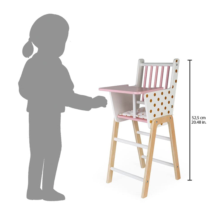 Janod Candy Chic Highchair - Wooden Doll Chair with Cushion