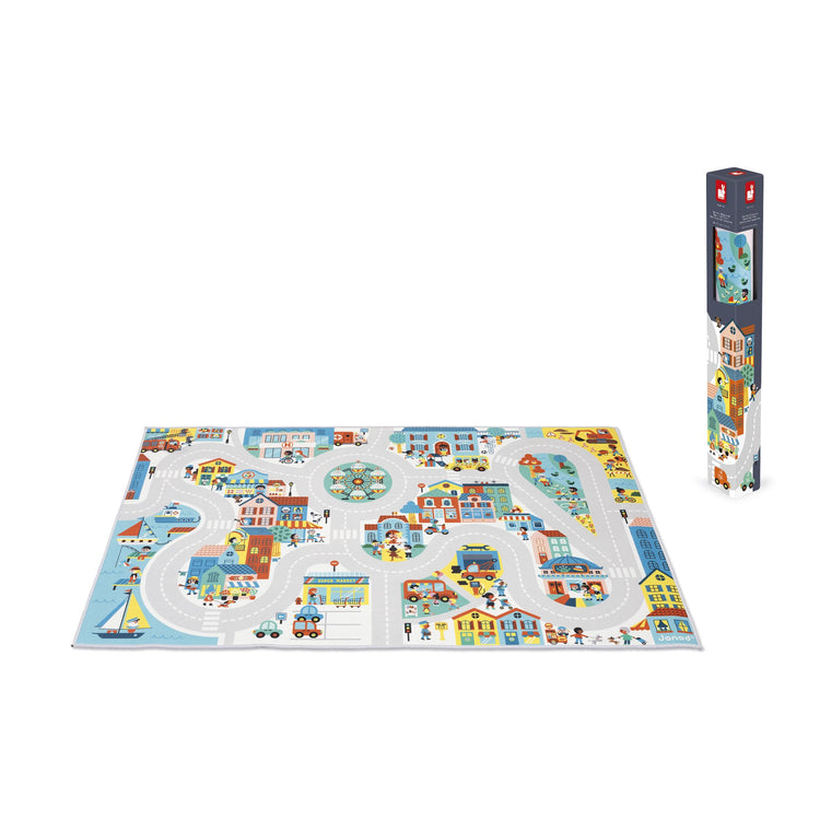 Janod City Car Rug - 120 x 78 cm Soft Non-Slip Adventure
