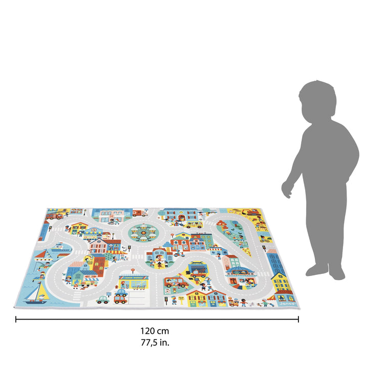 Janod City Car Rug - 120 x 78 cm Soft Non-Slip Adventure