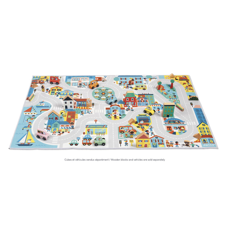 Janod City Car Rug - 120 x 78 cm Soft Non-Slip Adventure