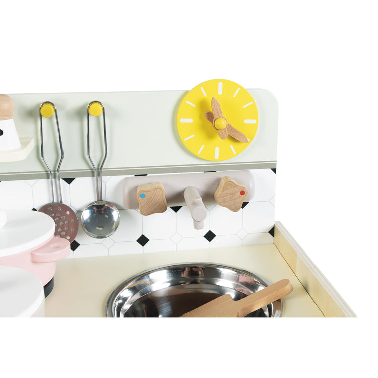 Janod Wooden Kitchenette - 10 Accessories and Sound Knobs