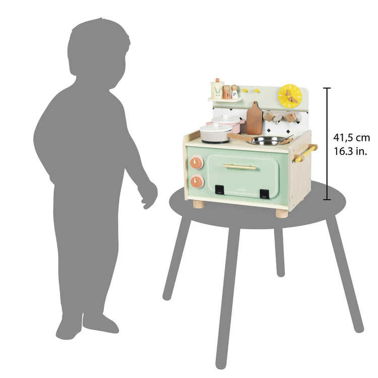 Janod Wooden Kitchenette - 10 Accessories and Sound Knobs