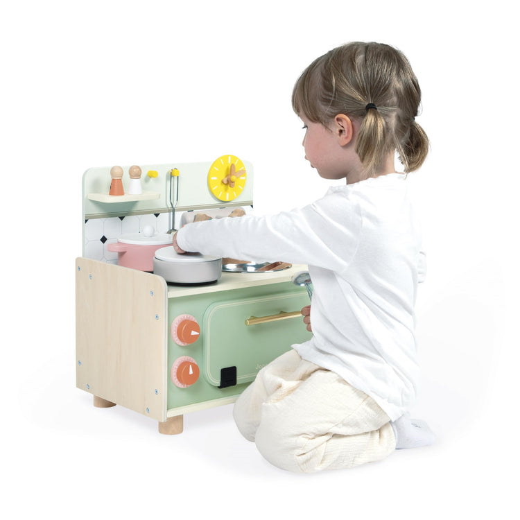 Janod Wooden Kitchenette - 10 Accessories and Sound Knobs