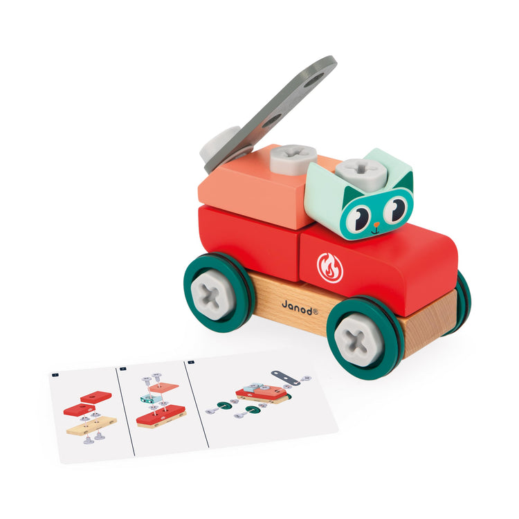 Janod Brico'Kids Cat Car - Buildable Wooden DIY Vehicle