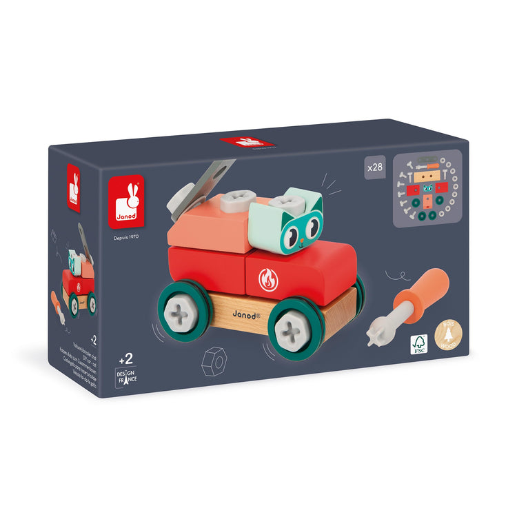 Janod Brico'Kids Cat Car - Buildable Wooden DIY Vehicle