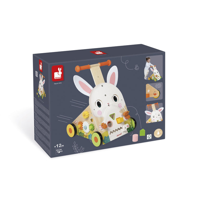 Janod Farm Activity Trolley - 9 Games, Silent Wheels, Brake