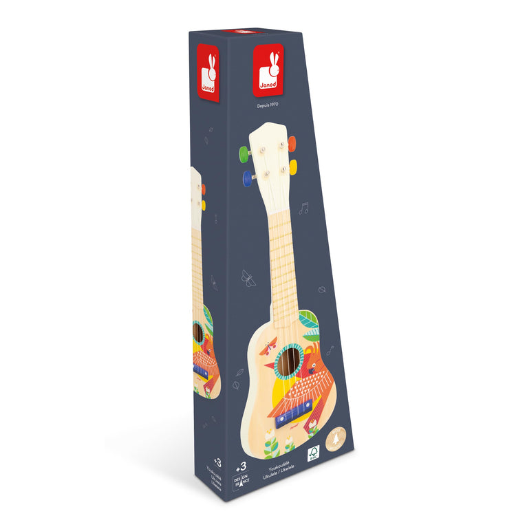 Janod Gioia Ukulele - 20-Inch Music Toy with Extra Strings