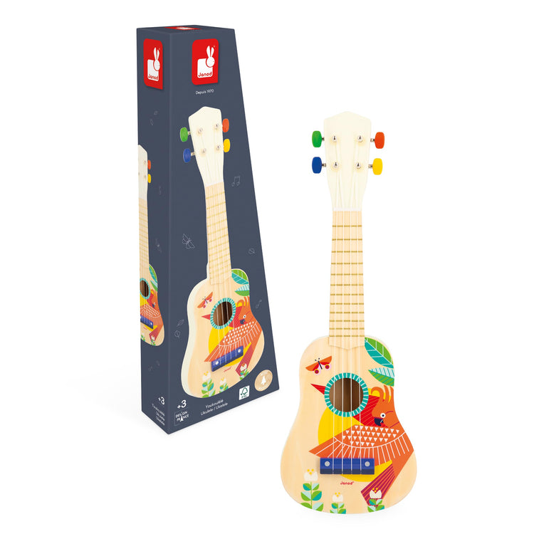Janod Gioia Ukulele - 20-Inch Music Toy with Extra Strings