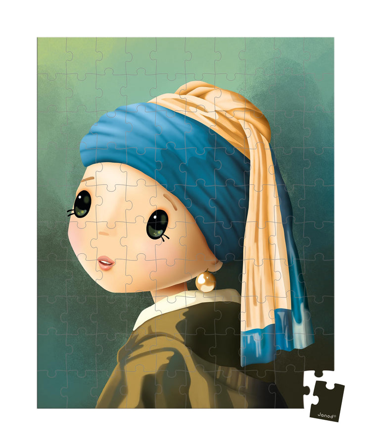 Janod Vermeer Puzzle - 100 Pieces in a Portable Suitcase