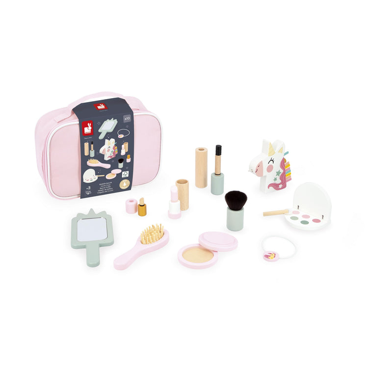 Janod Unicorn Beauty Case - 10-piece Makeup Set with Mirror