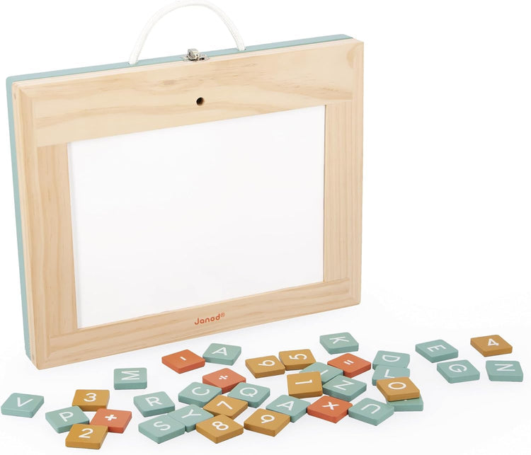 Janod 4-In-1 Wooden Activity Board - 49 Accessories Included