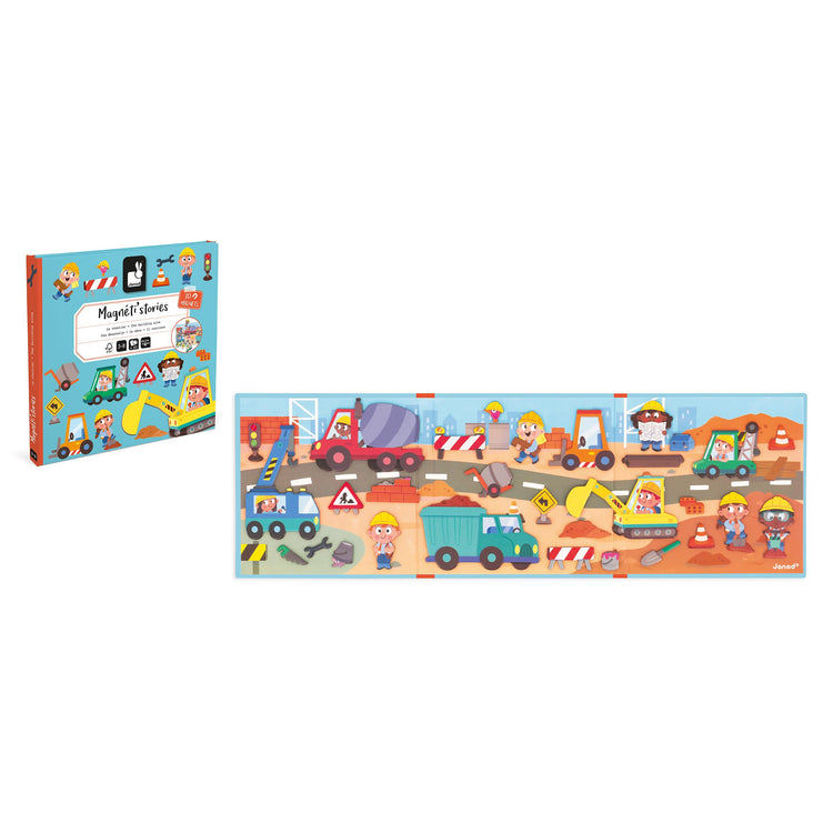 Janod Construction Site Magneti'Stories - 30-Piece Builder Fun