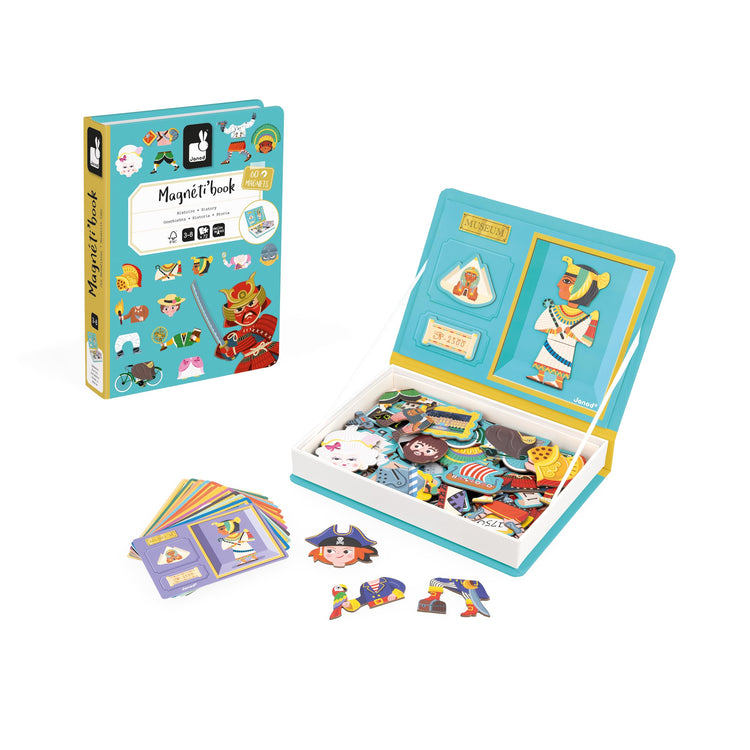 Janod Magneti'Book History - 60 Magnets and 12 Model Cards