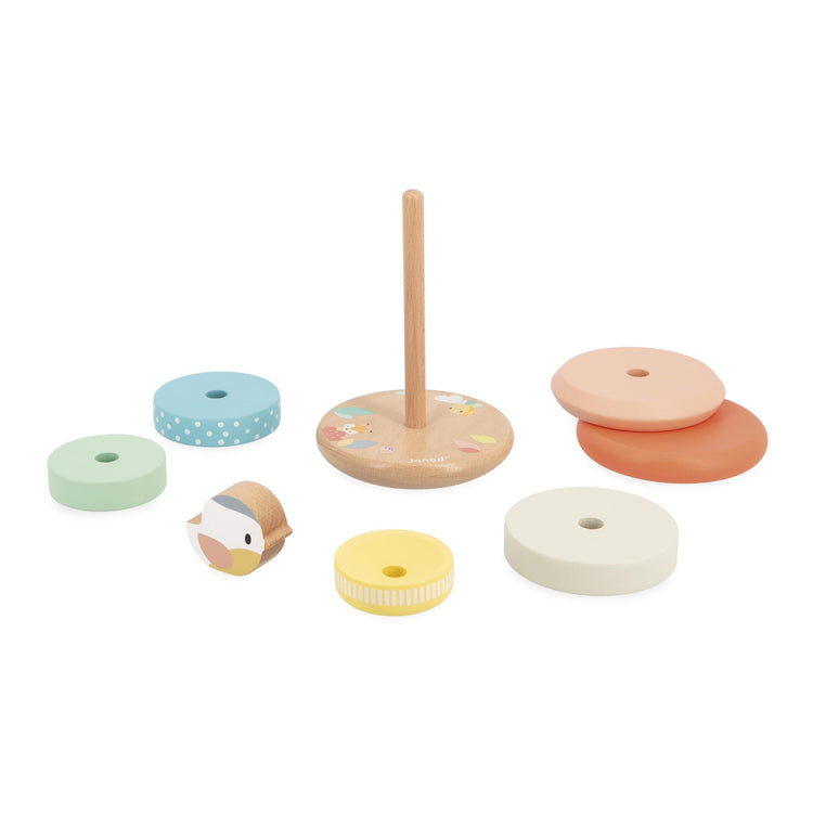 Janod Culbuto Bird - 7 Stackable Pieces on a Wobble Base