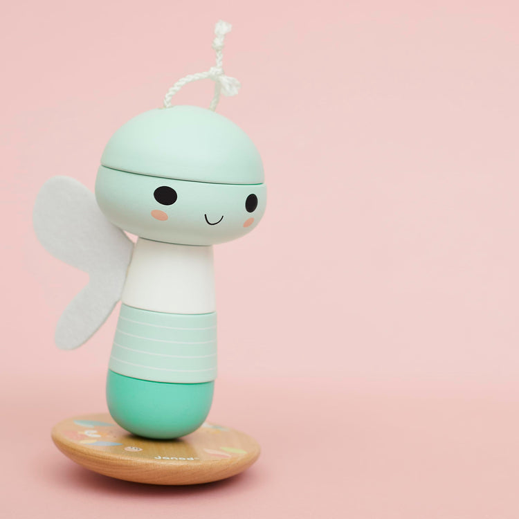 Janod Stackable Dragonfly Toy - Wobbling Wooden Stacking Fun
