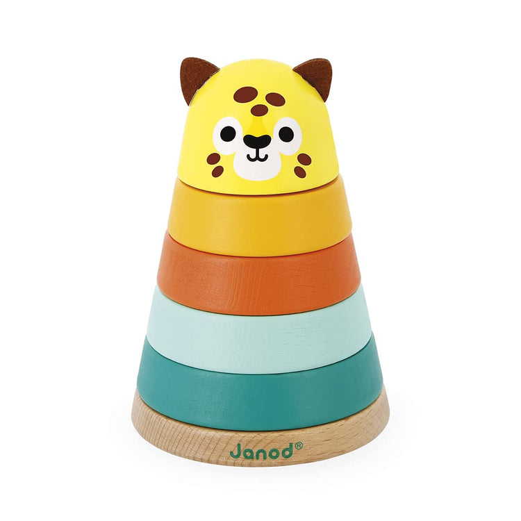 Janod Tropik Jaguar - 5 Wooden Stacking Pieces for Toddlers