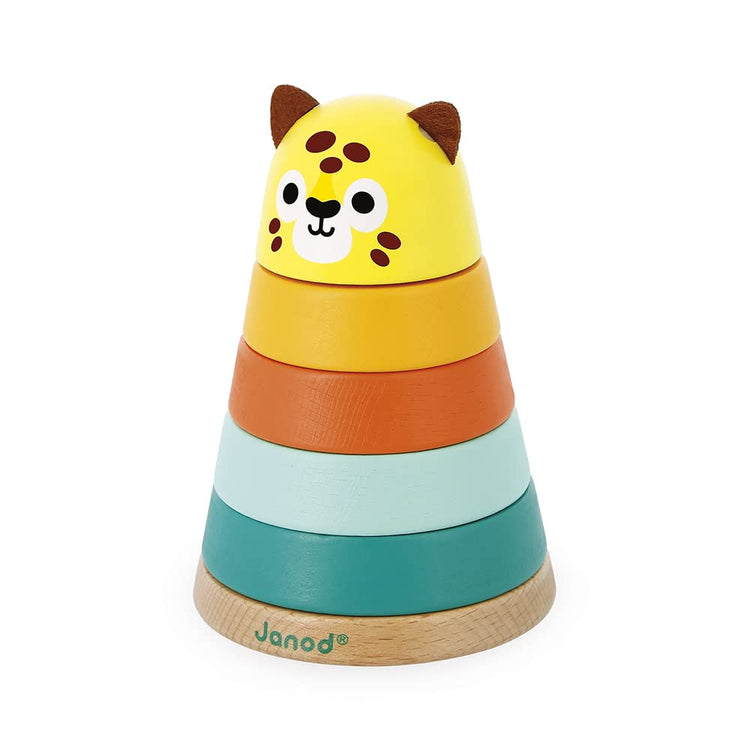 Janod Tropik Jaguar - 5 Wooden Stacking Pieces for Toddlers
