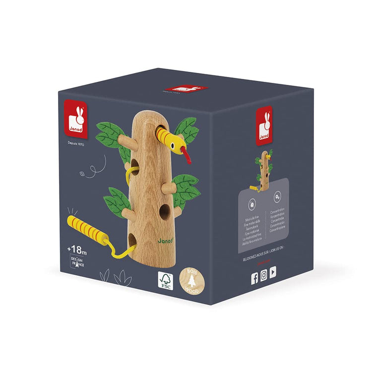 Janod Tropik Lace-Up Tree - Wooden Lacing Toy with Felt
