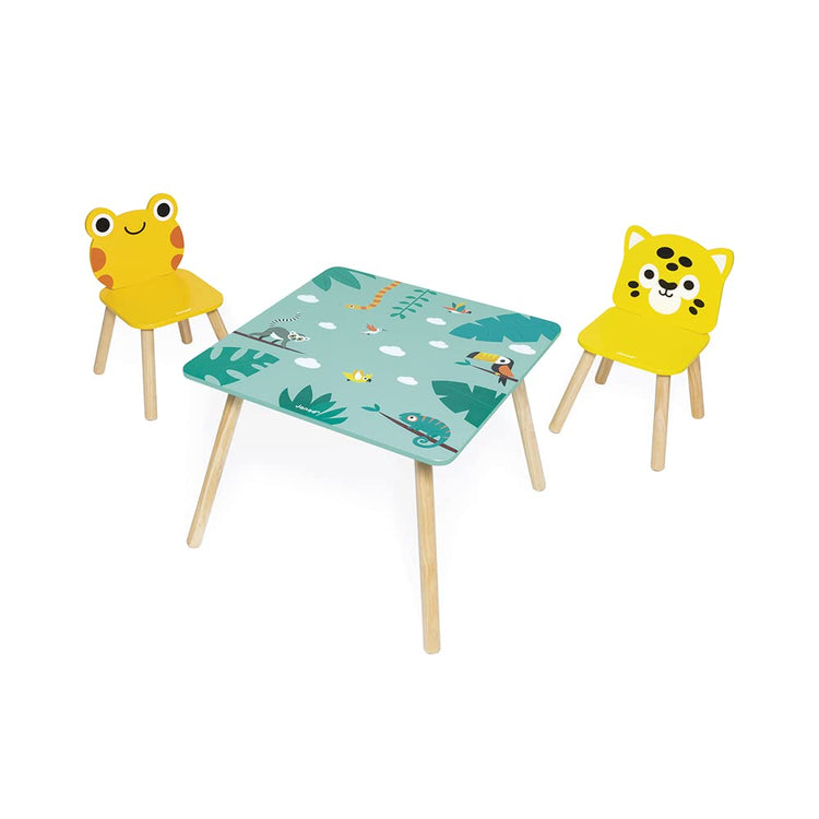 Janod Tropik Table and 2 Chairs - Frog and Jaguar Furniture
