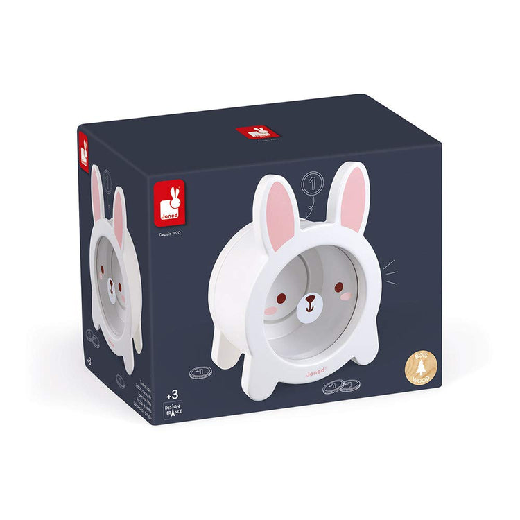 Janod Bunny Piggy Bank - Magnetic Wooden Saver for Kids