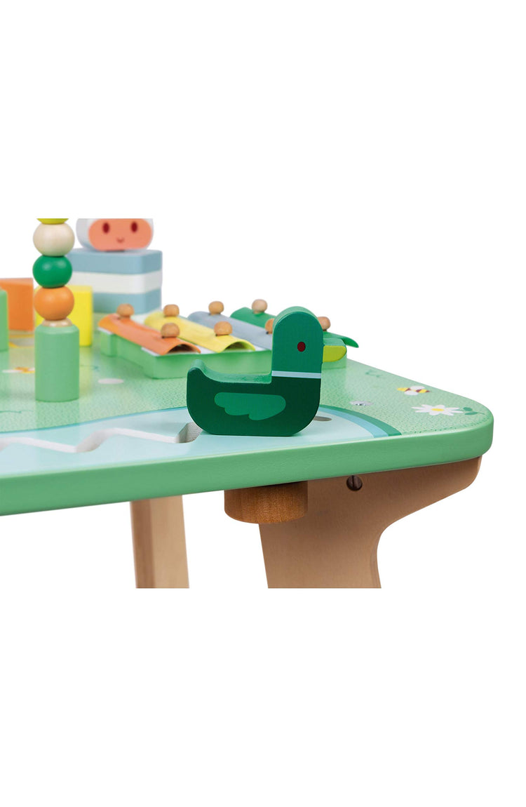 Janod Pretty Meadow Activity Table - 7 Fun Wooden Games