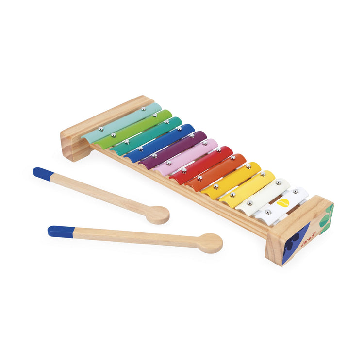Janod Wooden Xylophone - 12 Keys With 2 Drumsticks for Fun