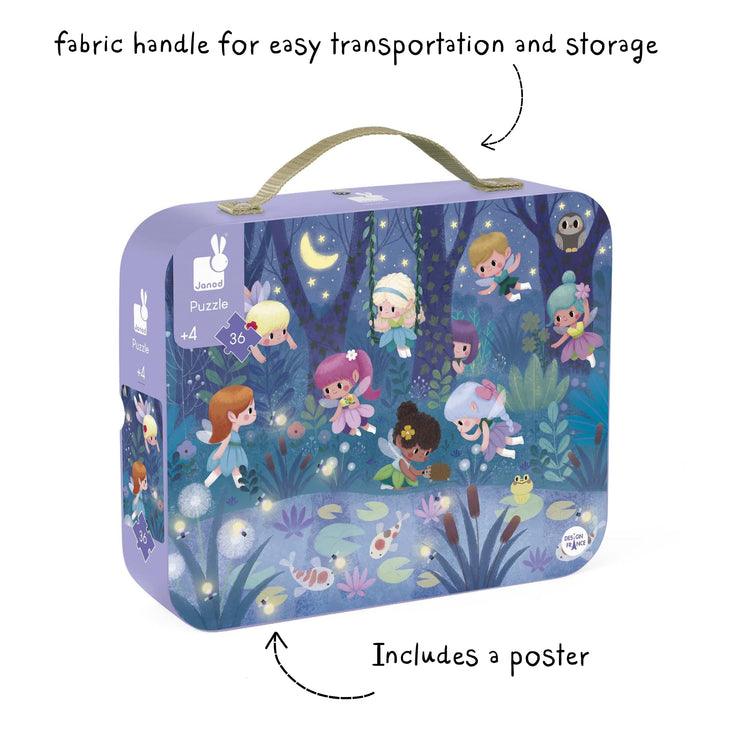 Janod Fairies Water Lilies Puzzle - 36 Pieces With Case