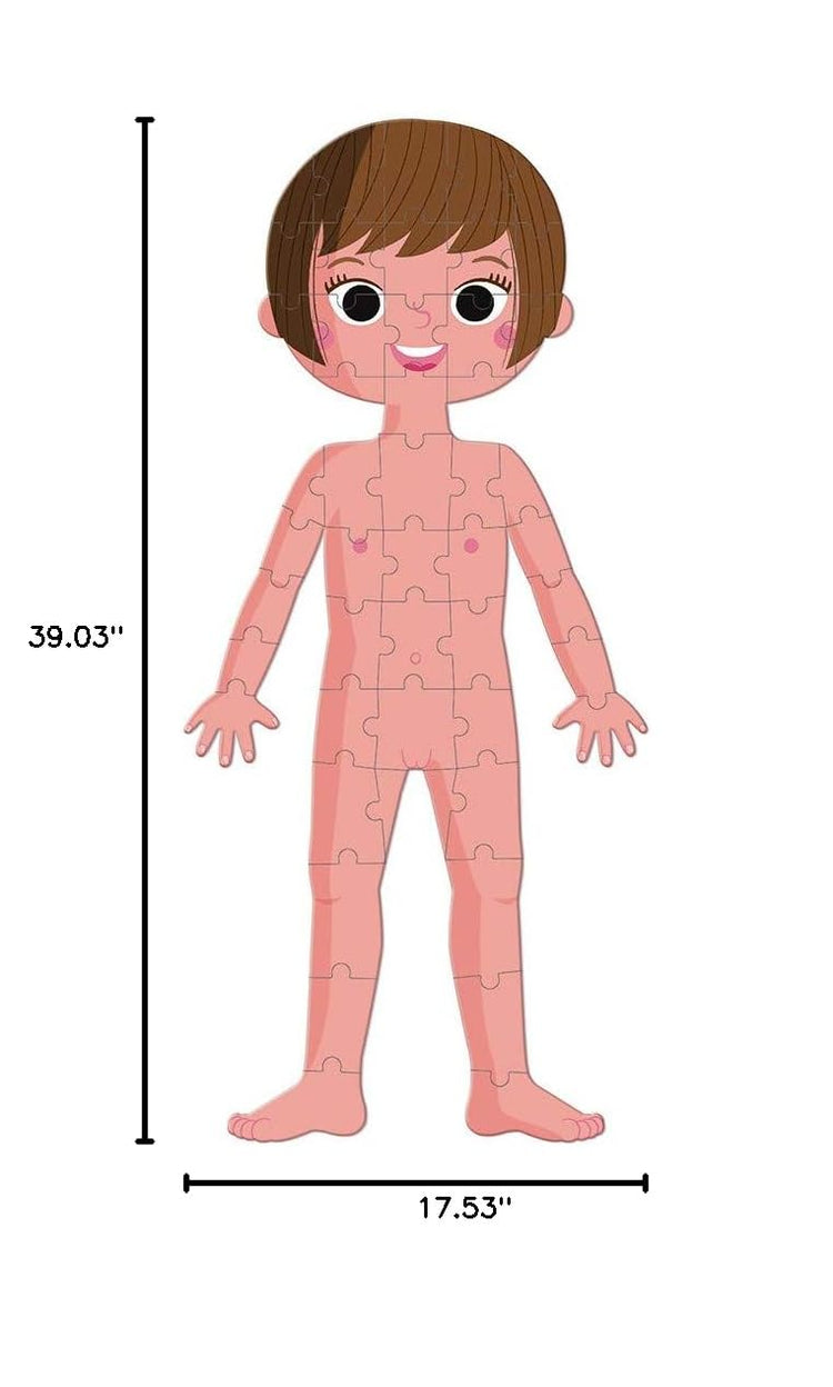Janod Human Body Puzzle Set - 4 Giant Glow-in-Dark Puzzles