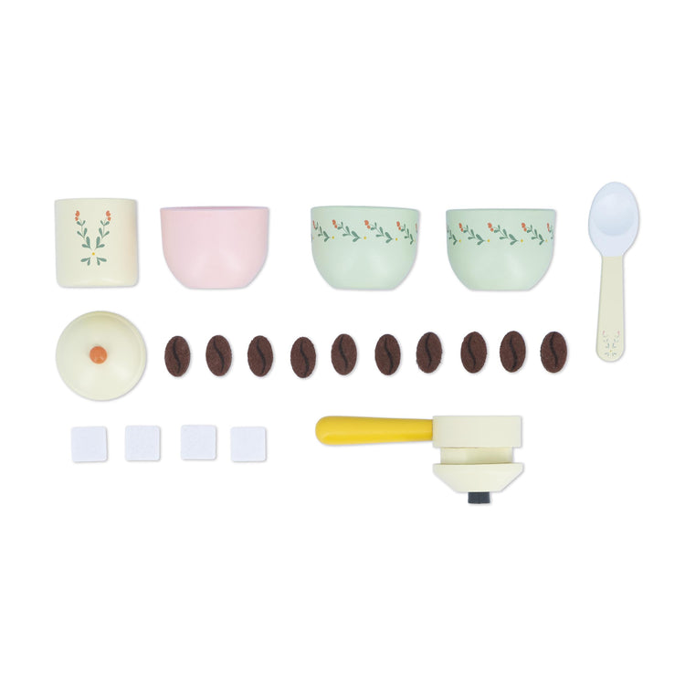 Janod Barista Coffee Grinder Set - 20 Accessories for Café Play