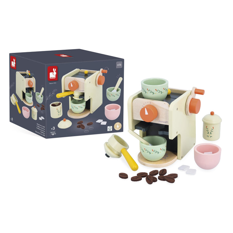 Janod Barista Coffee Grinder Set - 20 Accessories for Café Play