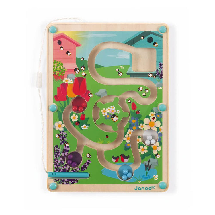 Janod Bee Hive Magnetic Maze - 12 Balls for Fine Motor Play