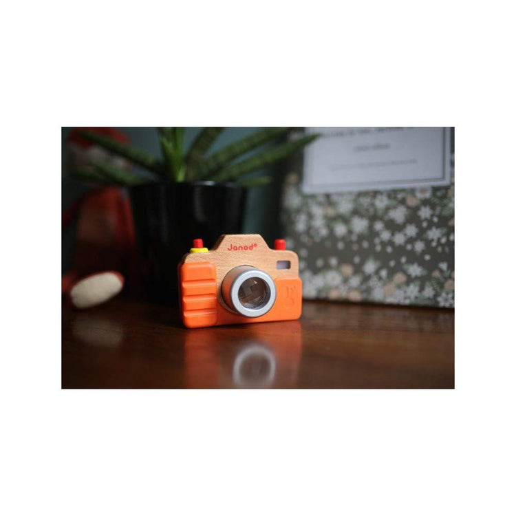 Janod Toddler Camera - Wooden Camera with Flash & Kaleidoscope