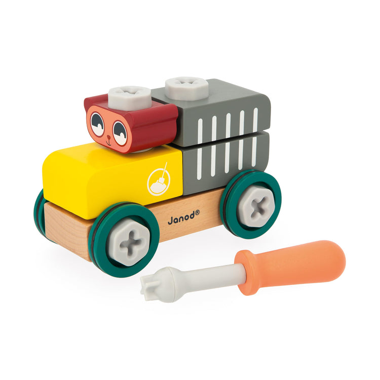 Janod Brico'Kids Bear Car - 24 Accessories for Builders